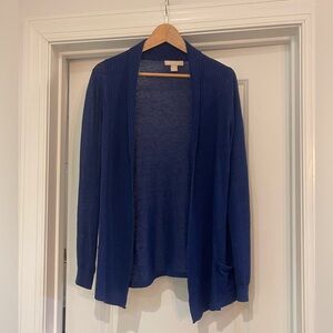 Banana Republic Deep Blue Cardigan Sweater Linen Blend